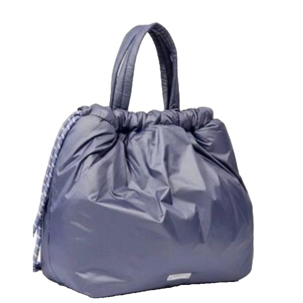 NWT Wildfox Puffy Drawstring Backpack‎ Dark Gray Puffer Tote Bag Gym Gorp Y2K
